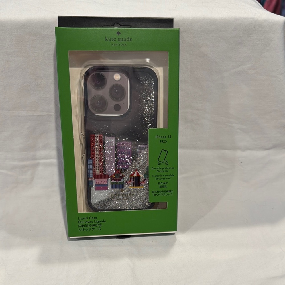 kate spade Silver Glitter iPhone 14 Pro Case